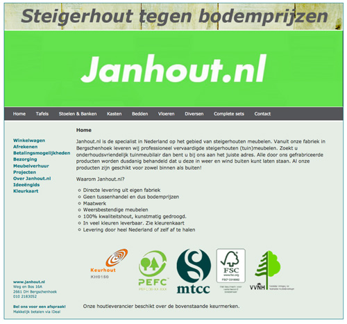 Webshop Jan Hout