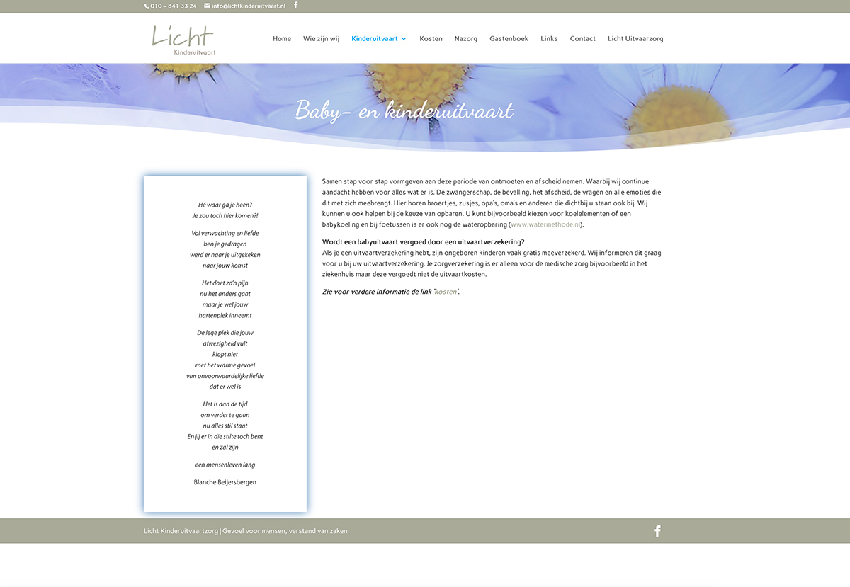 Website Licht Kinderuitvaart