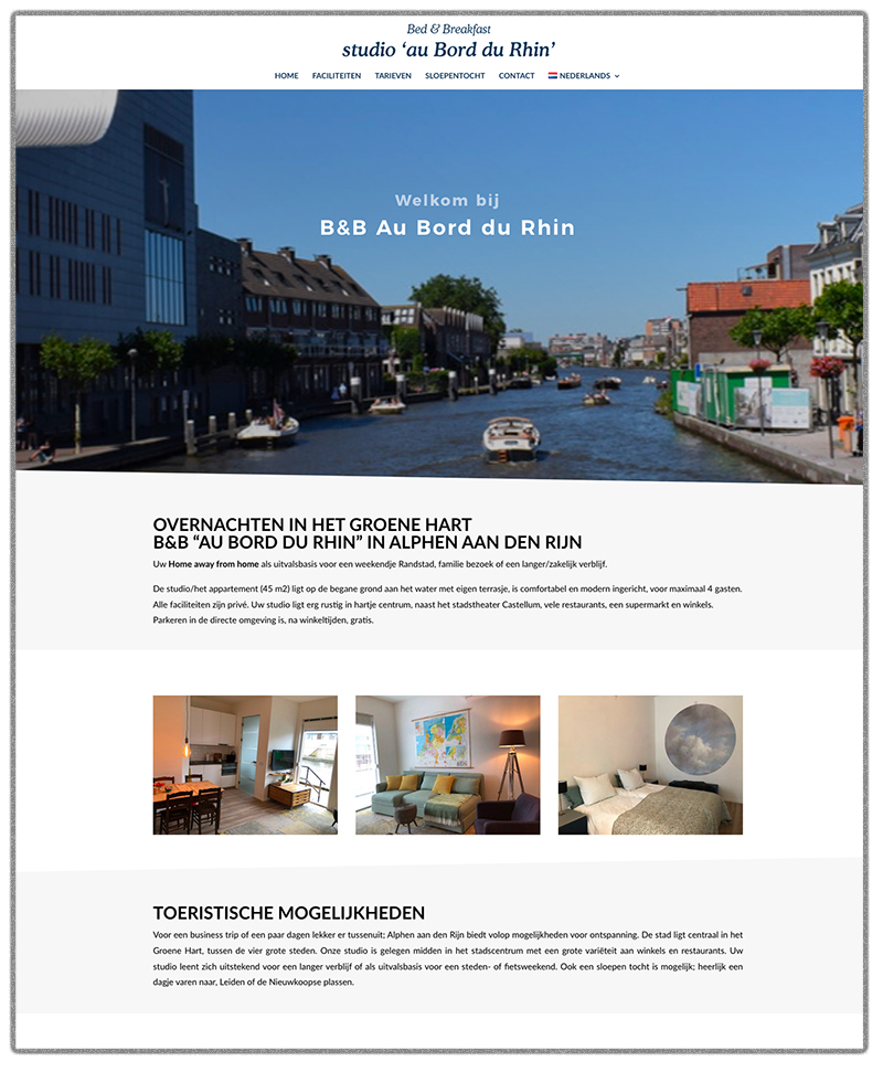 Website B&B Au Bord du Rhin Alphen aan den Rijn