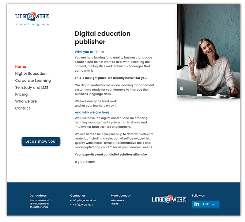 Nieuw ontwerp website Lingo@work