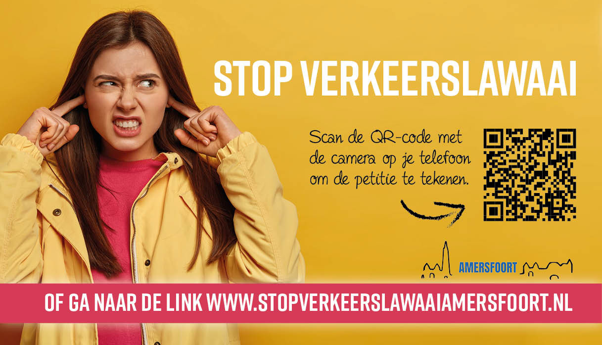Advertentie tegen lawaai in Amersfoort