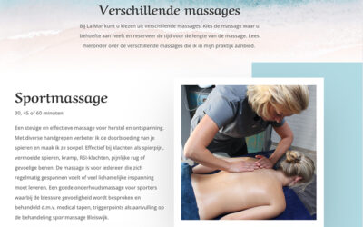 Nieuw website ontwerp voor Massage Lamar