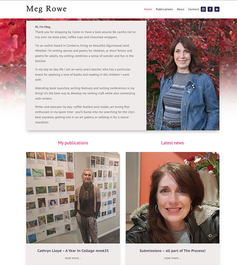 Website voor Meg Row